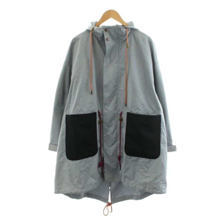 ランバンオンブルー LANVIN en Bleu コート ロング丈 フード ロゴ F