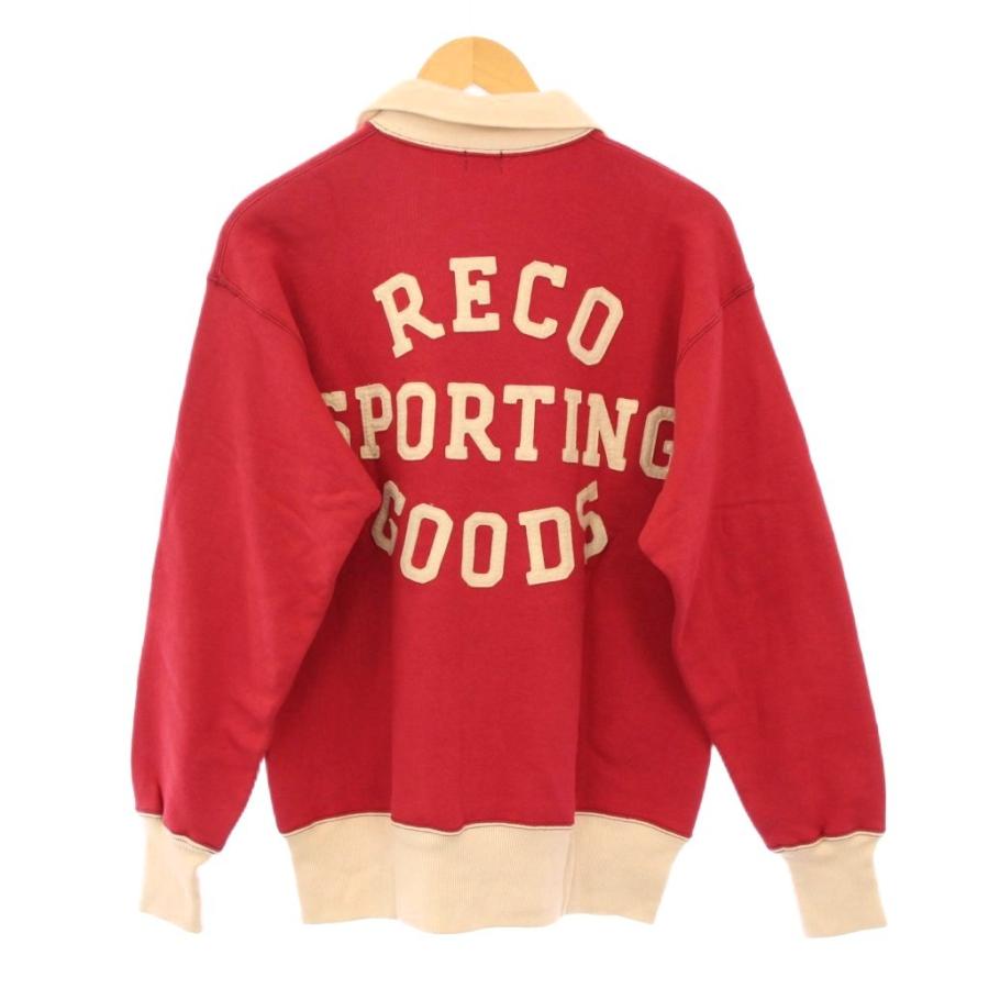 【中古】ウエアハウス Lot 495 RECO SPORTING GOODS スウェット トレーナー 長袖 裏起毛 ロゴ 刺繍 40 赤 ベージュ ウエアハウス 直営店限定 Lot 495 RECO SPORTING GOODS スウェット