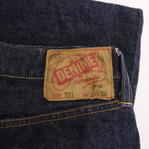 【中古】ドゥニーム ウェアハウス lot221 デニムパンツ ジーンズ ボタンフライ ロゴパッチ W30 L30 インディゴ ドゥニーム DENIME ウェアハウス lot221 デニムパンツ ジーンズ ボタン