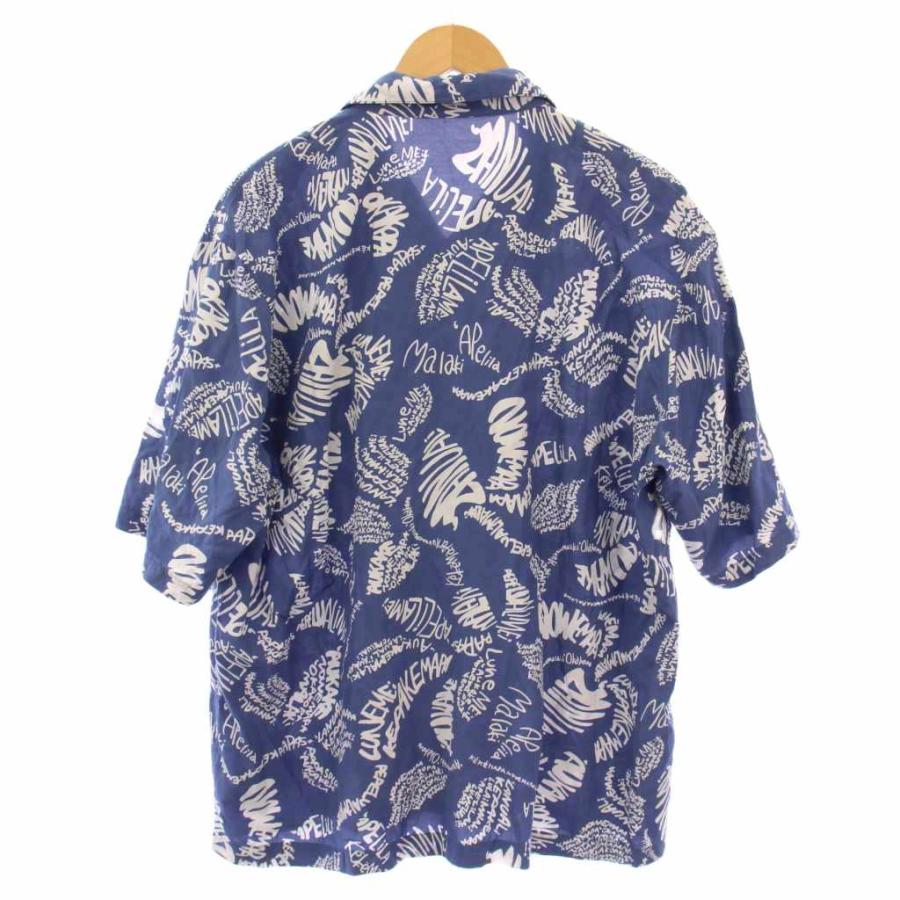 パパス Papas アロハシャツ カジュアル 半袖 オープンカラー 総柄 バイ