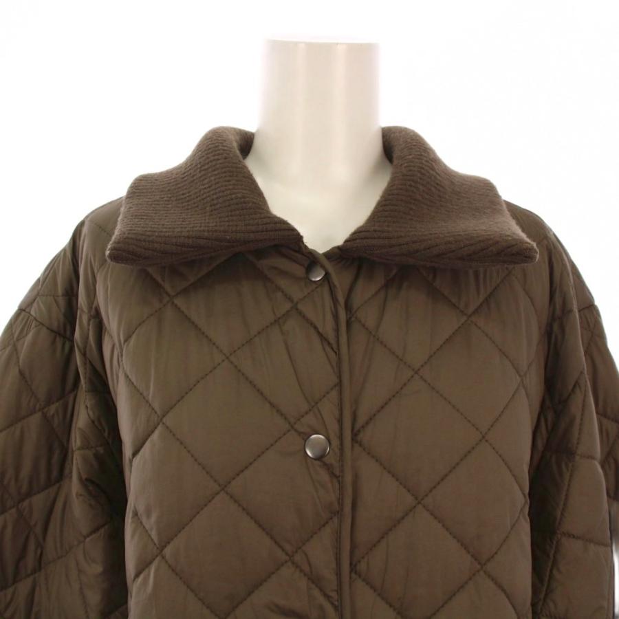 ミズイロインド mizuiro ind リブカラーキルティングロングコート 中綿