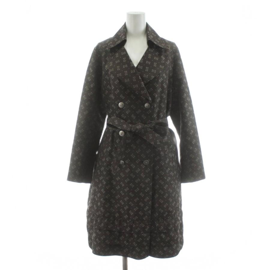 ハナエモリ HANAE MORI トレンチコート ロング 40 茶 ブラウン 総柄