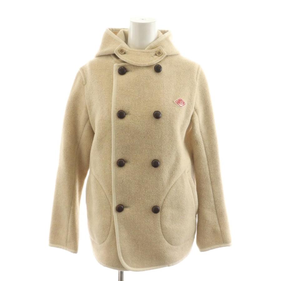 DANTON フード付きウールモッサコート ベージュ ダントン DANTON ウールモッサダブルジャケット コート フード 34