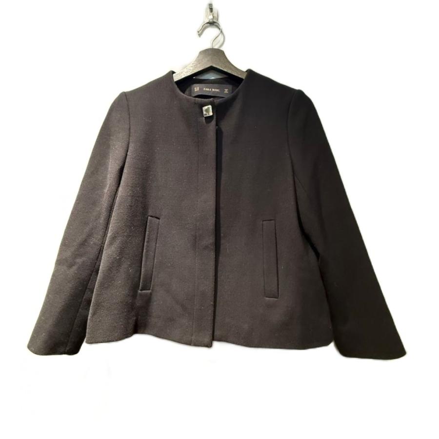 ZARA（ザラ） ノーカラージャケット ショート丈 XS 黒 ブラック □FY