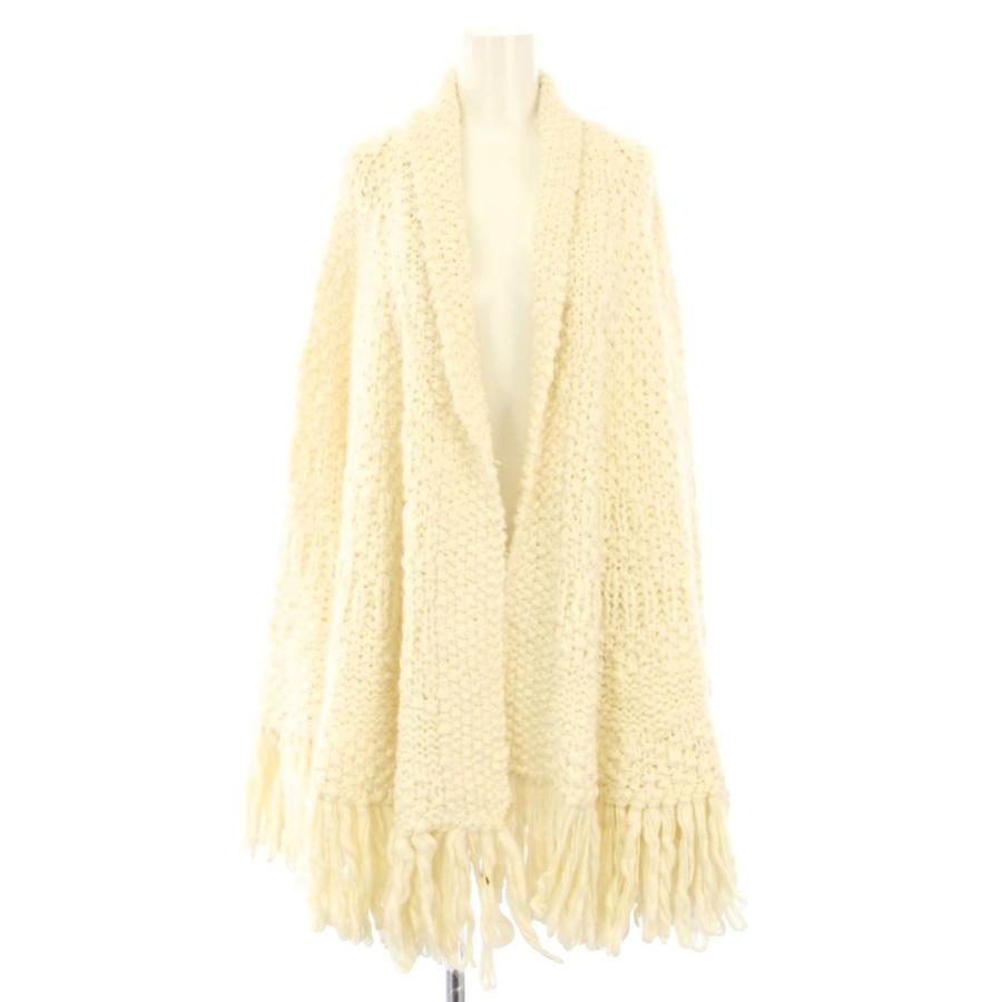 ケイシラハタ kei shirahata ポンチョ ウール F 白 ホワイト