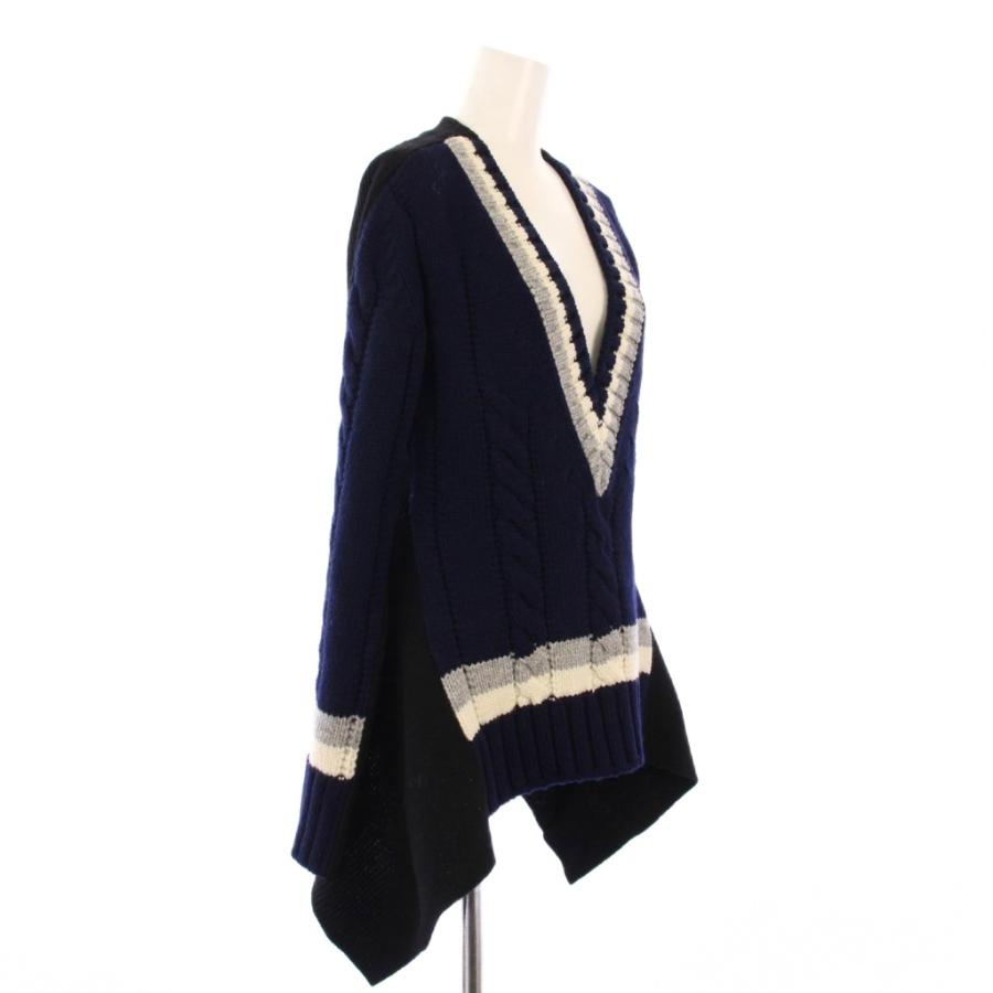 未使用品 サカイ sacai タグ付き 21AW V BACK LS PULLOVER ニット