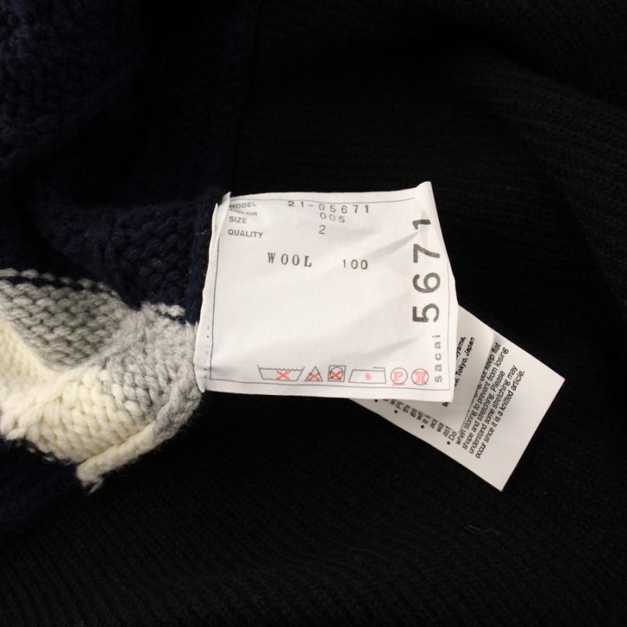 未使用品 サカイ sacai タグ付き 21AW V BACK LS PULLOVER ニット