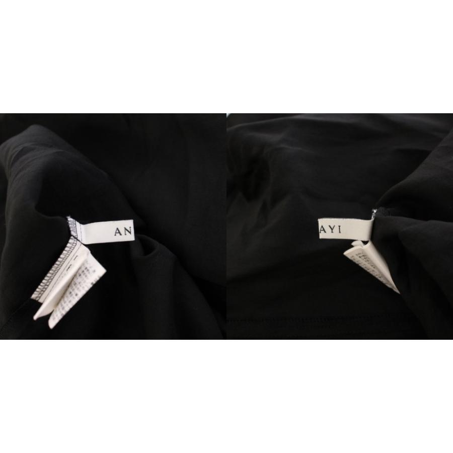 アナイ ANAYI シャツ ブラウス 長袖 スキッパー ワンカラー 38 黒