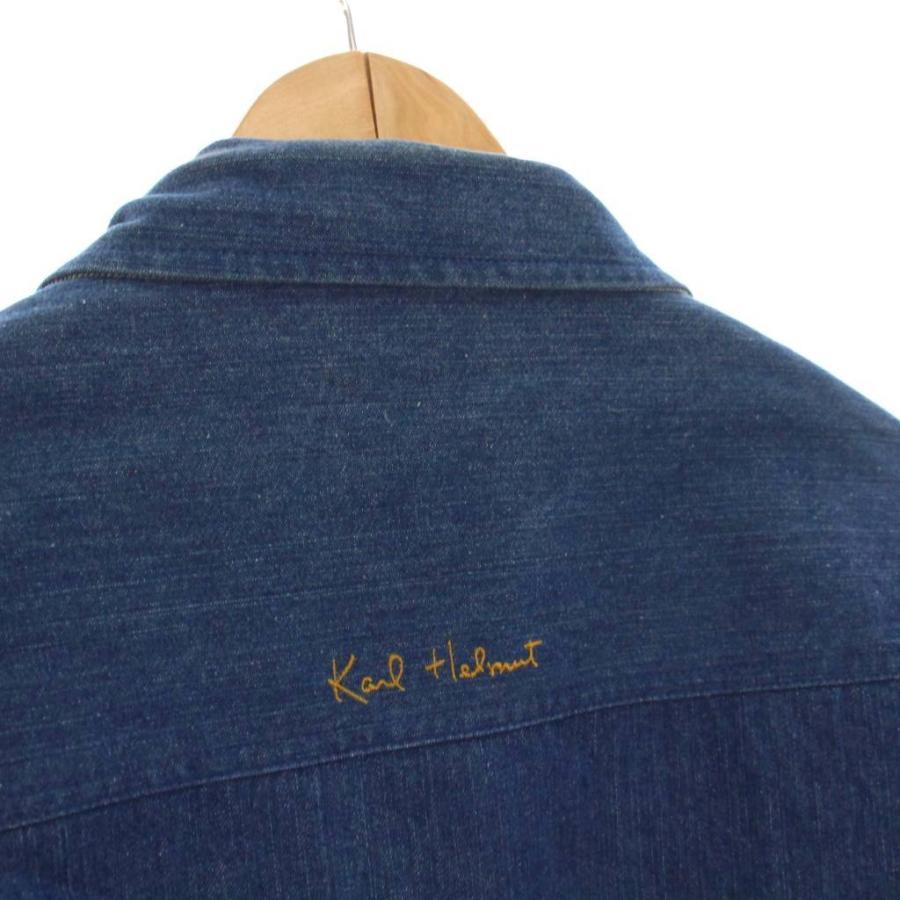 カールヘルムデニムジャケット MA－1 バックロゴ ワッペン ラベルロゴ 大きめ アーカイブワッペン使いデニムジャケット｜ピンクハウスオフィシャル