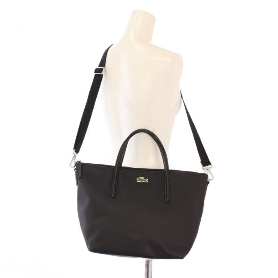 ラコステ ブラック 合成皮革バッグ トートバッグ ユニセックス【中古】 LACOSTE（ラコステ） LACOSTE L.12.12コンセプトスモールサイズ