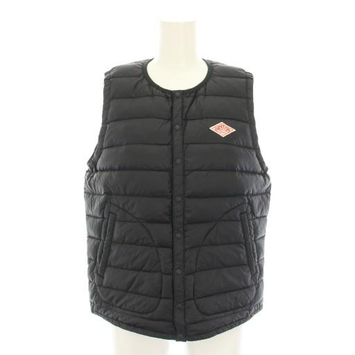 DANTON インナーダウンベスト 黒 ダントン DANTON インナーダウンベスト アウター 前開き ロゴパッチ 36