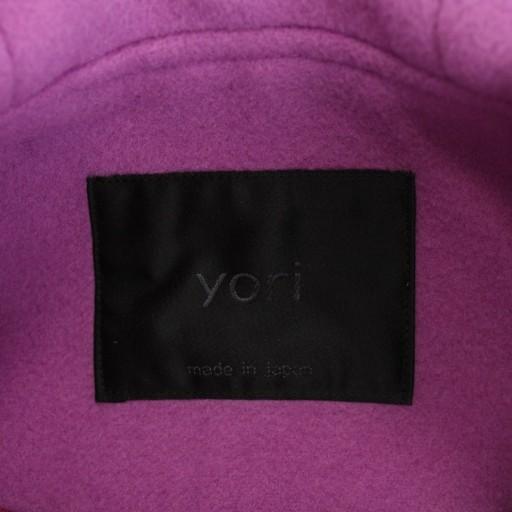 ヨリ yori フーデッドコート ロング丈 ウール アウター 38 ピンク