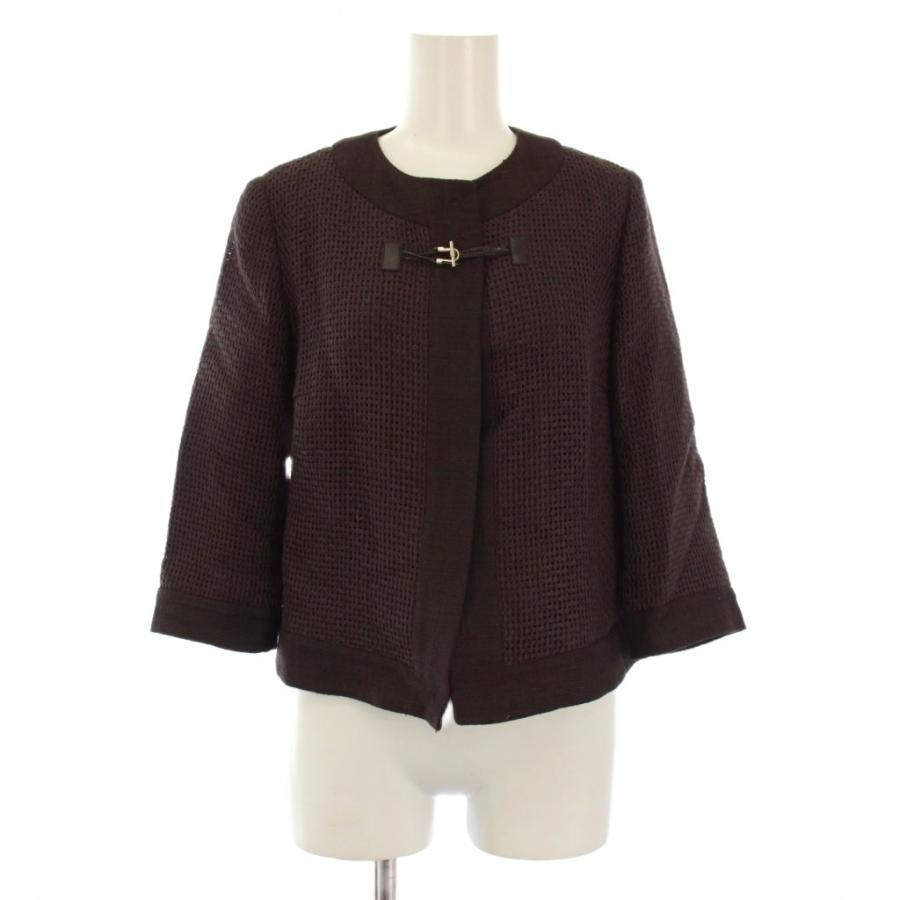 Max Mara（マックスマーラ） ノーカラージャケット 七分袖 リネン 38 