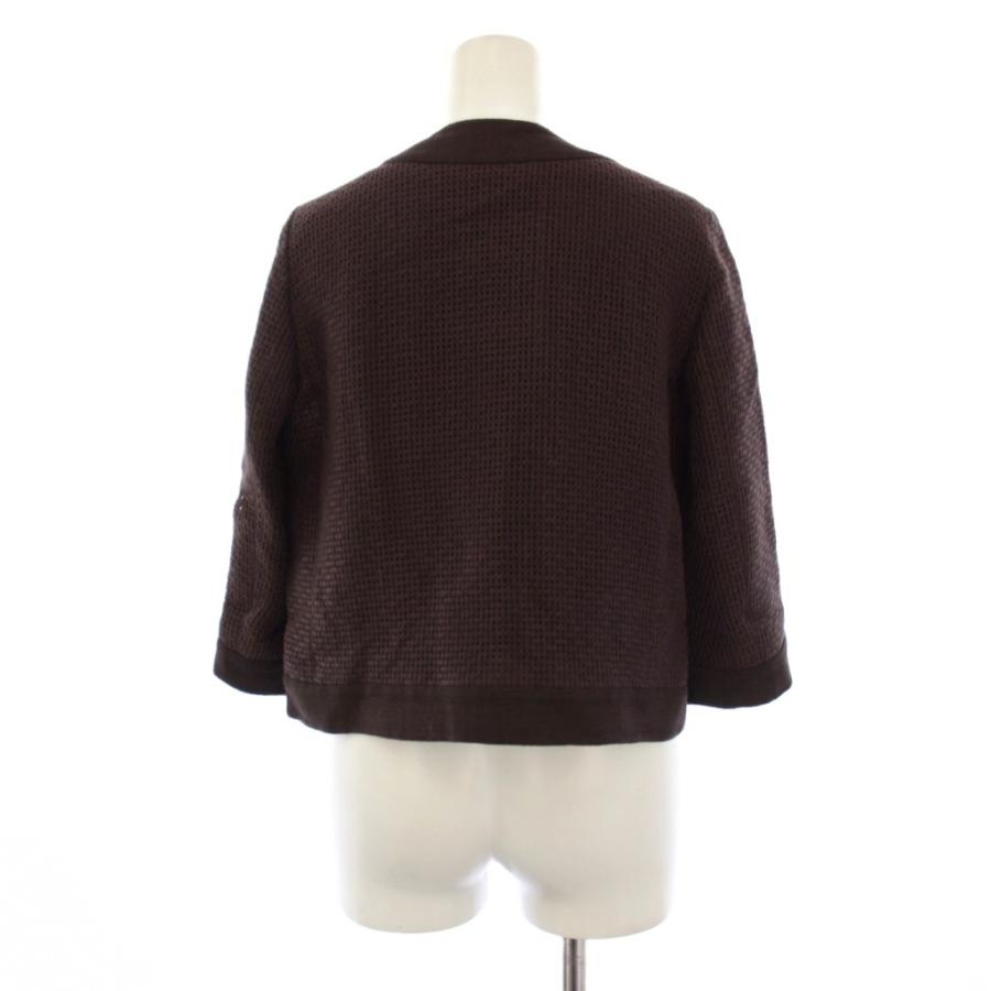 Max Mara（マックスマーラ） ノーカラージャケット 七分袖 リネン 38 