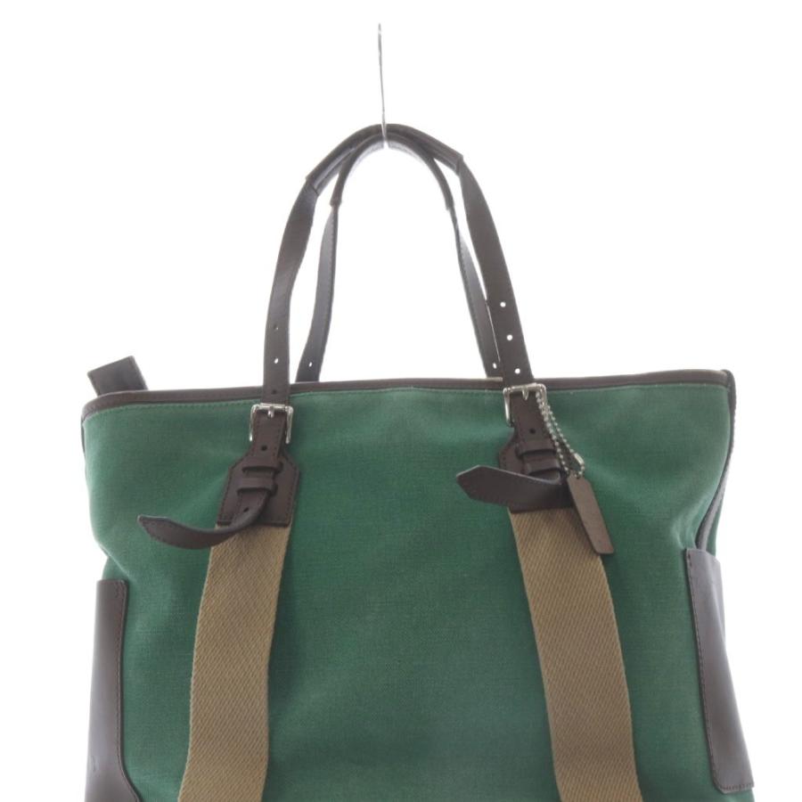 COACH（コーチ） トートバッグ キャンバス ハンドバッグ 緑 グリーン