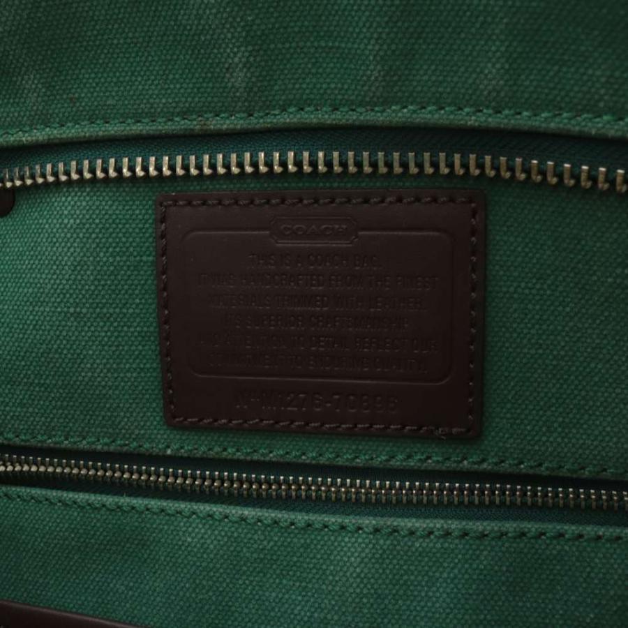 COACH（コーチ） トートバッグ キャンバス ハンドバッグ 緑 グリーン