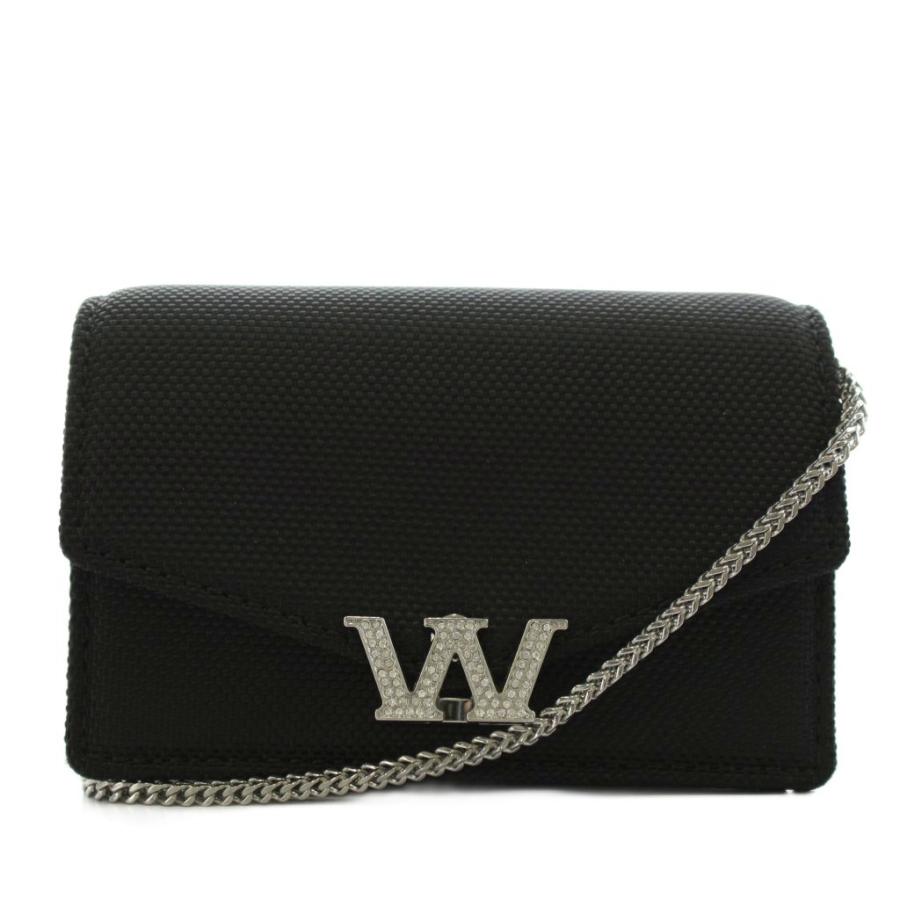 【中古】アレキサンダーワン ALEXANDER WANG Legacy ショルダーバッグ ロゴ ラインストーン チェーン ナイロン 黒 アレキサンダーワン ALEXANDER WANG Legacy ショルダーバッグ ロゴ