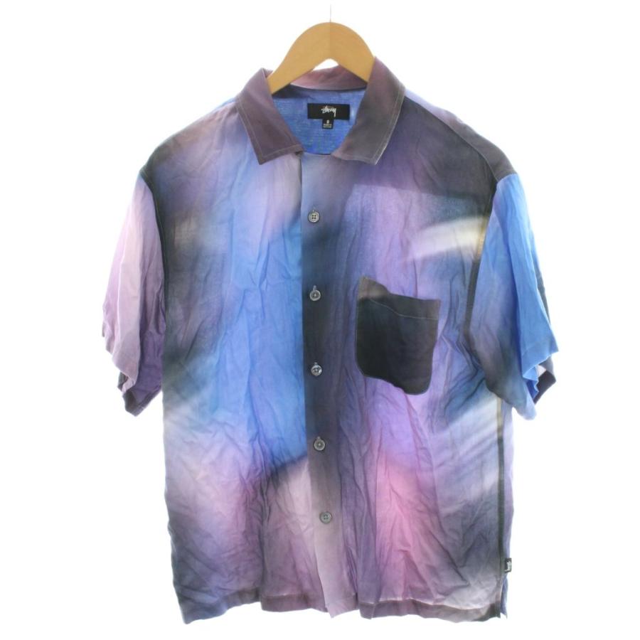 STUSSY ステューシー 半袖シャツ パープル STUSSY（ステューシー） STUSSY Motion Pattern Shirt シャツ 半袖 S