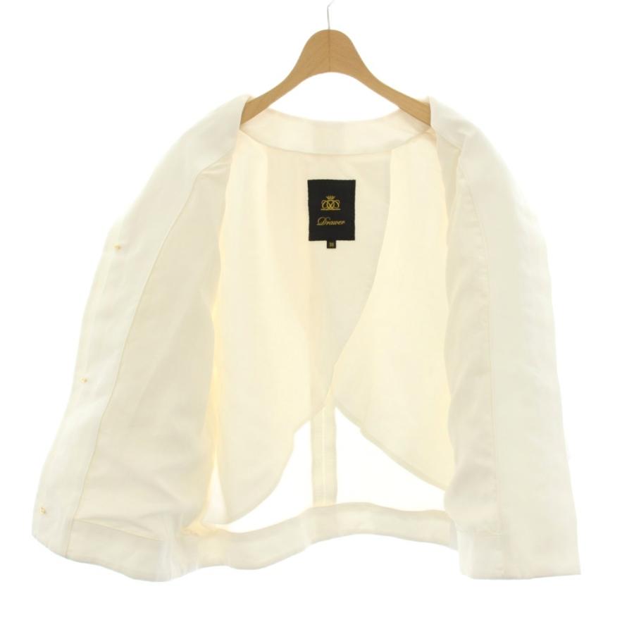 ドゥロワー Drawer ナナコ織りハーフスリーブノーカラージャケット