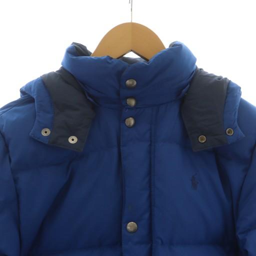 ポロ ラルフローレン・ダウンジャケット 青×紺 キッズL　レディースM POLO RALPH LAUREN（ポロ・ラルフローレン） ラルフローレン キッズ