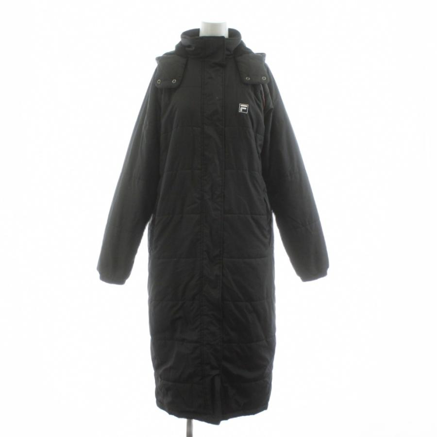 フィラ FILA ベンチコート ロング フード M 黒 ブラック /KU