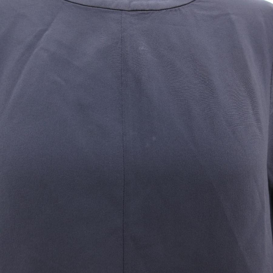 ジョセフ JOSEPH シャツ ブラウス 38 長袖 シルク プルオーバー 紺