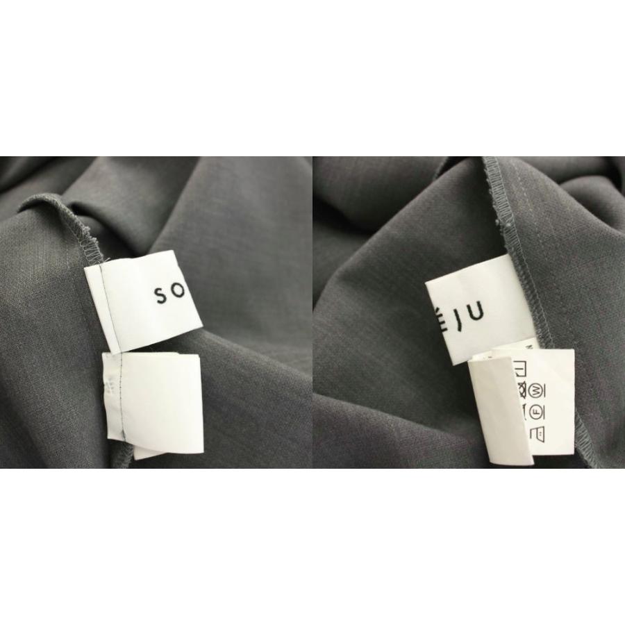 ソージュ SOEJU ウールライク9分袖ワンピース ロング 長袖 M グレー S