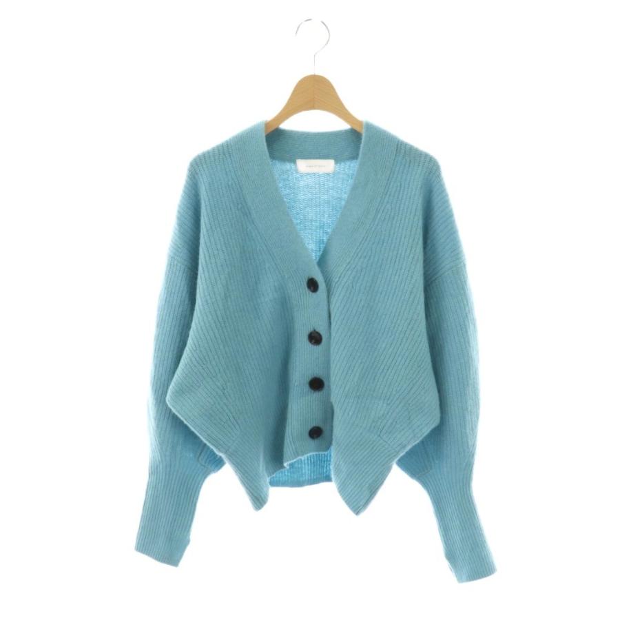 アダムエロペ　ADAM ET ROPE 厚手カーディガン　サックス(水色) ADAM ET ROPE'（アダムエロペ） カーディガン F ライトブルー /DO