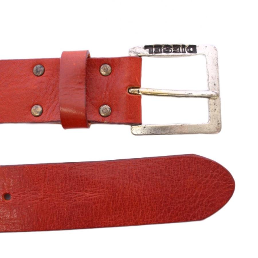 DIESEL（ディーゼル） ベルト レザー ワンカラー 牛革 90/36 赤 レッド