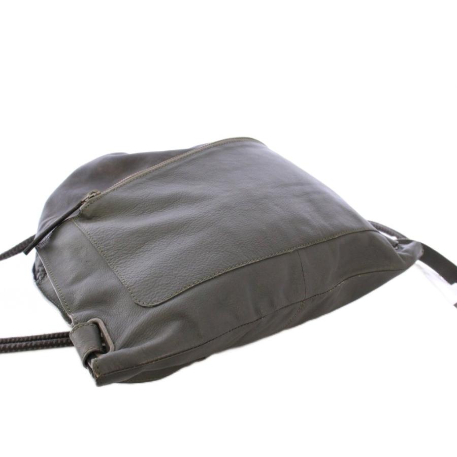 DIESEL（ディーゼル） 巾着バッグ ナップサック レザー ロゴ 黒