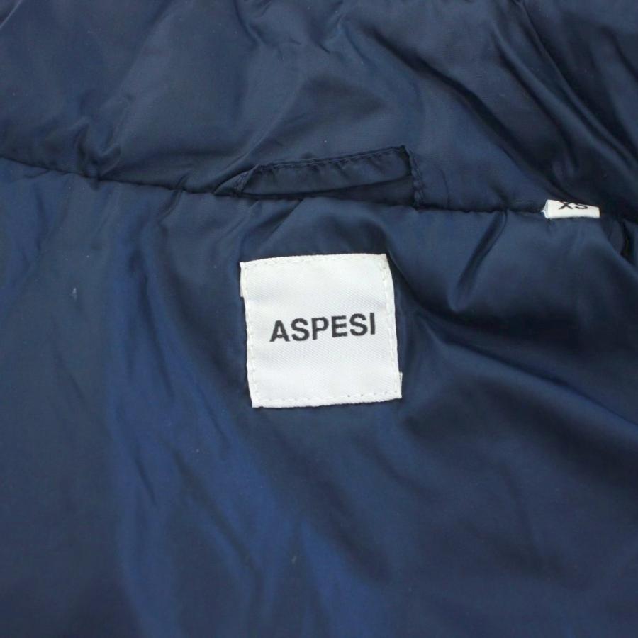 アスペジ ASPESI ナイロン ダブルジップベスト 中綿 XS 紺 ネイビー