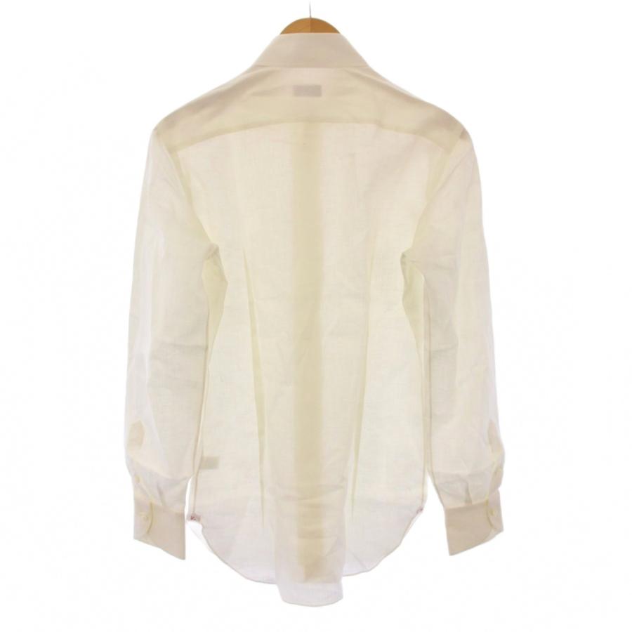 イザイア ISAIA カジュアルシャツ 長袖 レギュラーカラー 無地 麻