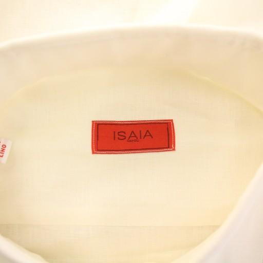 イザイア ISAIA カジュアルシャツ 長袖 レギュラーカラー 無地 麻