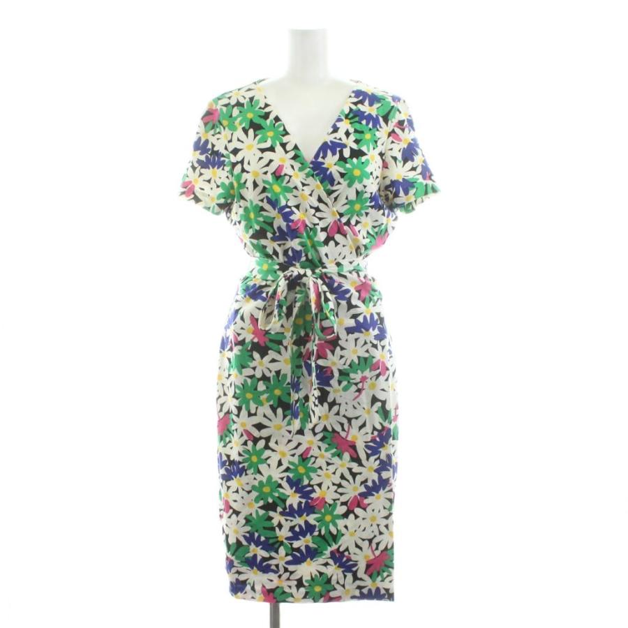 ダイアンフォンファンステンバーグ ラップワンピース 幾何学 ブルー M