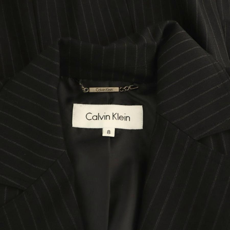 極美品✨カルバンクライン　セットアップスーツ38 ストライプ柄2Bアンコン Calvin Klein（カルバン・クライン） テーラードジャケット ストライプ
