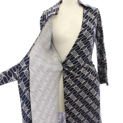 極美品☆ダイアンフォンファステンバーグ　ラップワンピース　シルク　大きいサイズ ダイアンフォンファステンバーグ ラップワンピース ひざ丈 総柄 絹