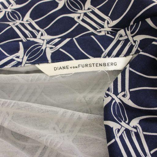 ダイアンフォンファステンバーグ ラップワンピース ひざ丈 総柄 絹