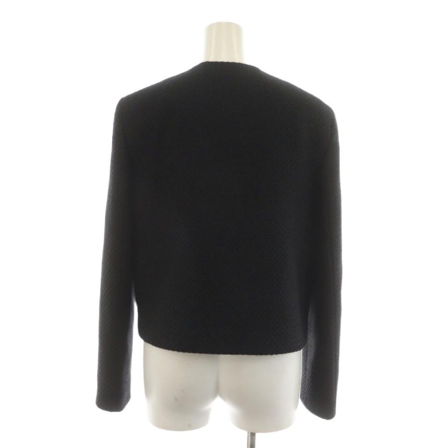 美品　Theory 　セオリー　2023　ツイード　ノーカラー　ジャケット　黒 極美品 23AW セオリーリュクス ツイード ノーカラージャケット theory