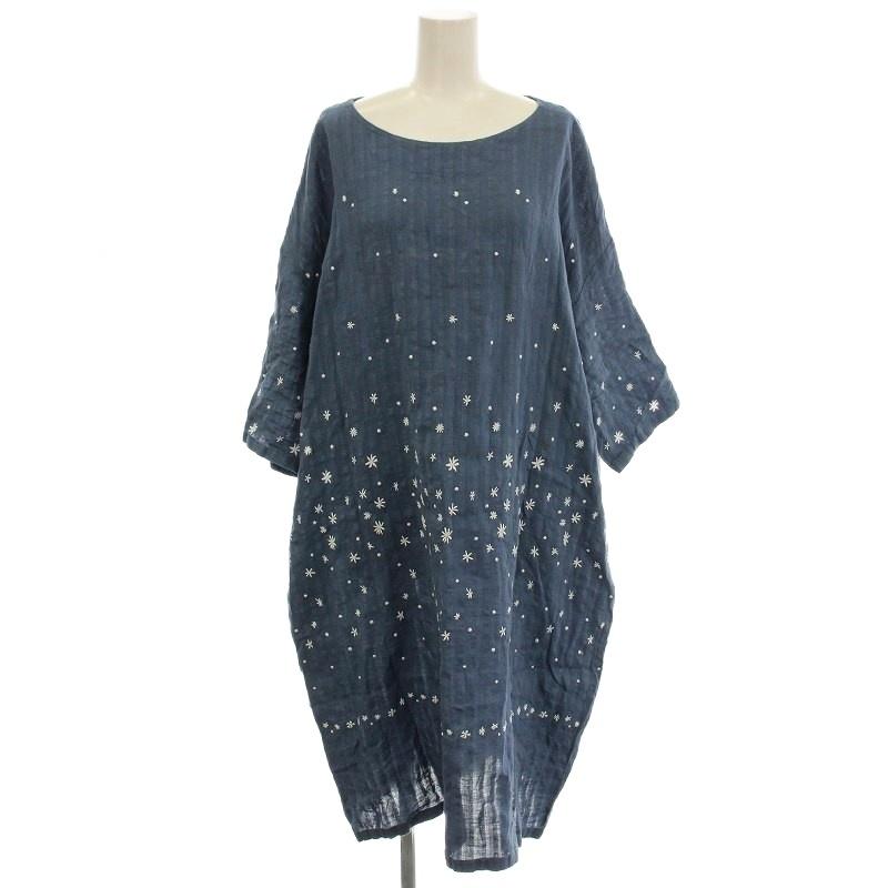 ミナペルホネン mina perhonen hoshi hana リネン ワンピース ロング  