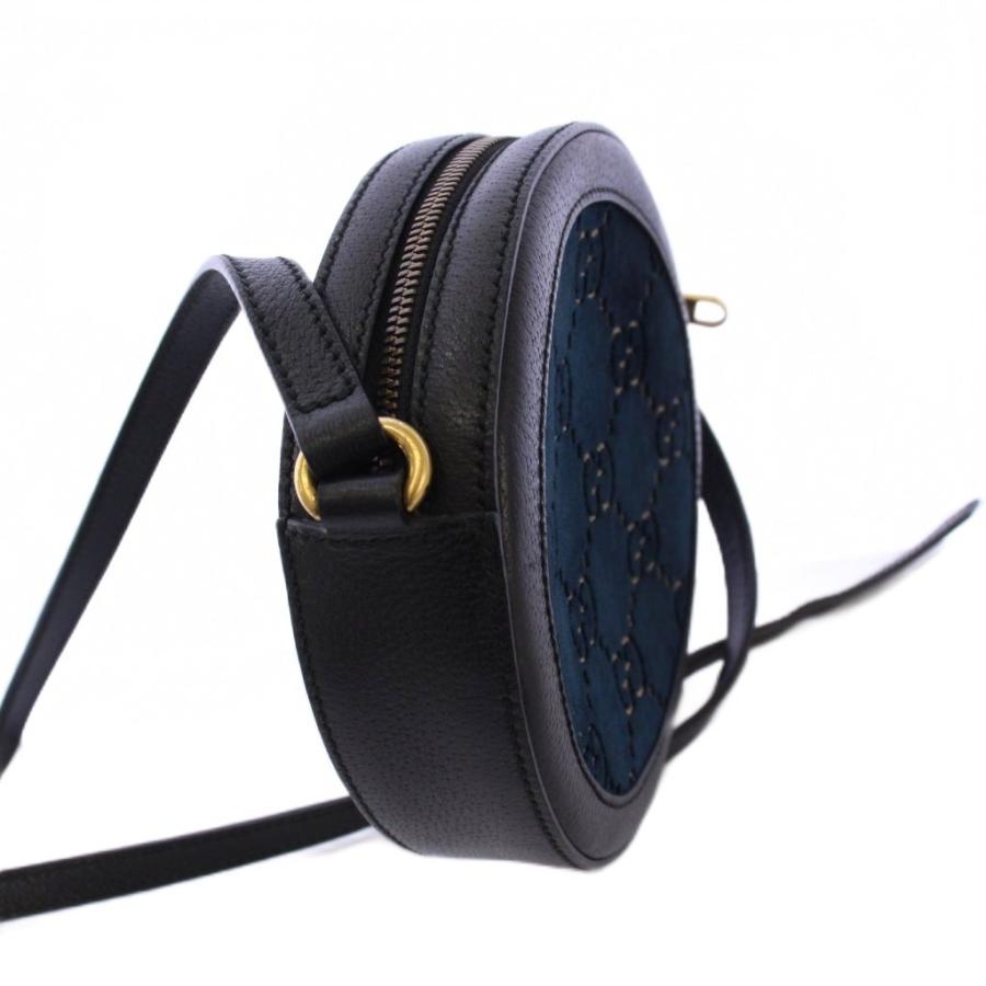 GUCCI（グッチ） GUCCI GGベルベット ショルダーバッグ レザー 紺 黒
