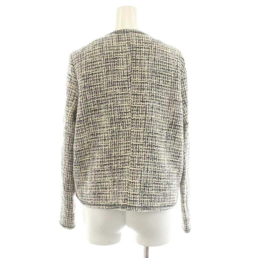 ミラオーウェン Mila Owen ノーカラージャケット ツイード 0 黒