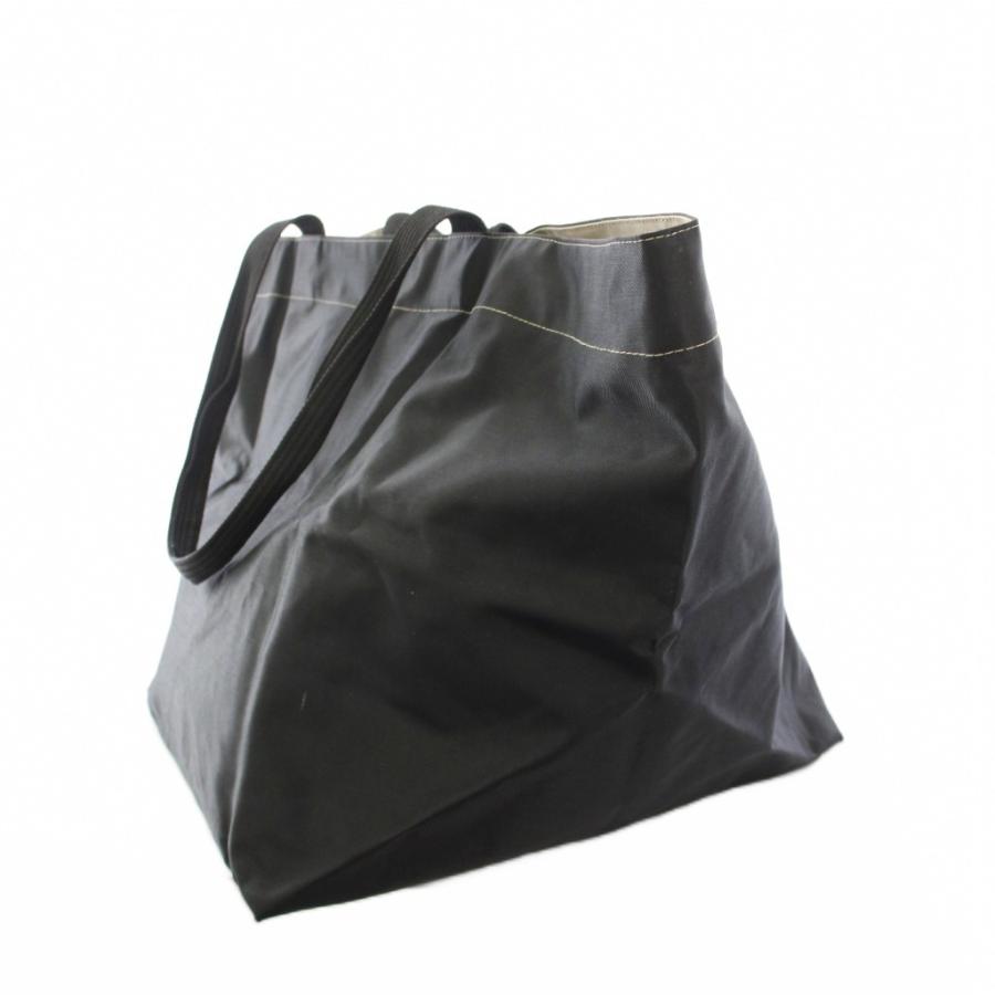 【美品・黒×茶】エルベシャプリエ　舟形トートバッグ　XL 913N ナイロン エルベシャプリエ Herve Chapelier ナイロン舟型ショルダーXL トート