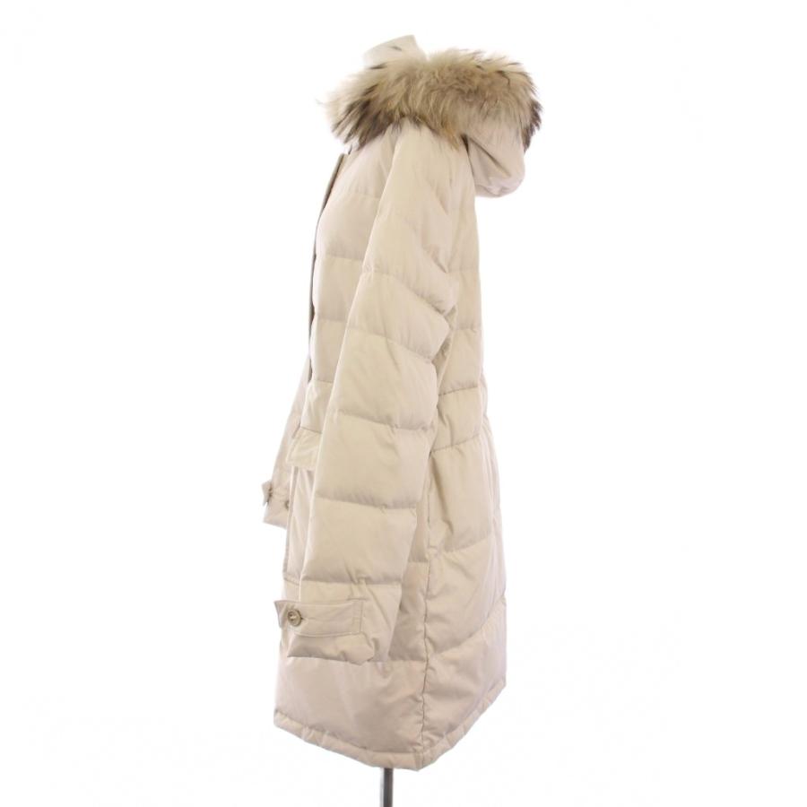 セオリー　ロングダウンコート　ラクーンファー付き　ホワイト　アイボリー theory（セオリー） ダウンコート アウター ロング丈 ラクーンファー