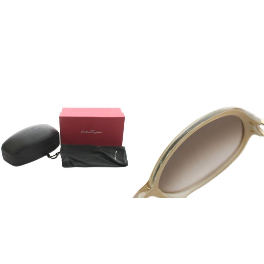 サルヴァトーレフェラガモ ガンチーニ サングラス プラスチック ベージュ 茶 FERRAGAMO（フェラガモ） サルヴァトーレフェラガモ Salvatore