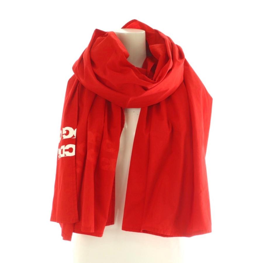 コムデギャルソン COMME des GARCONS ストール ロング ロゴ レッド 赤