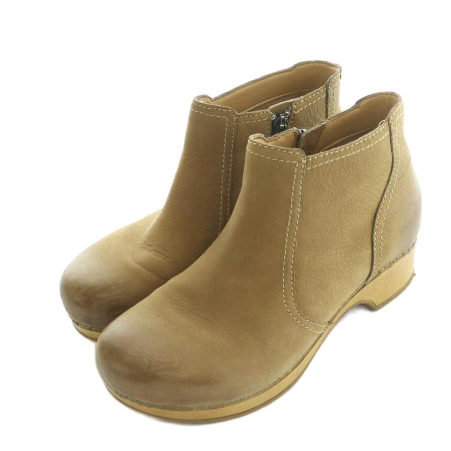 ダンスコ DANSKO ショートブーツ レザー 36 23.0-23.5cm ベージュ