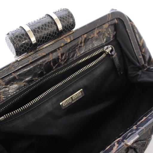 Miu Miu ミウミウ ミゥミゥ がま口 レザー ハンドバッグ ショルダー MIU MIU】IVYレザーハンドバッグミニ (MiuMiu/ショルダーバッグ