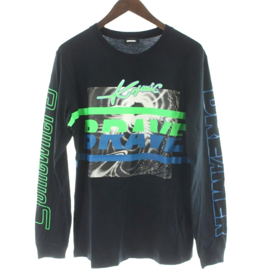 DIESEL グラフィックプリント長袖Tシャツ Sサイズ DIESEL（ディーゼル） DIESEL Tシャツ 長袖 黒 ブラック グラフィック