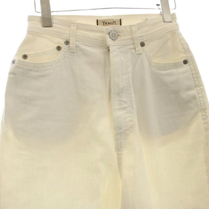 ヤヌーク YANUK デニムパンツ JOAN ジョーン ハイウエスト 24 白