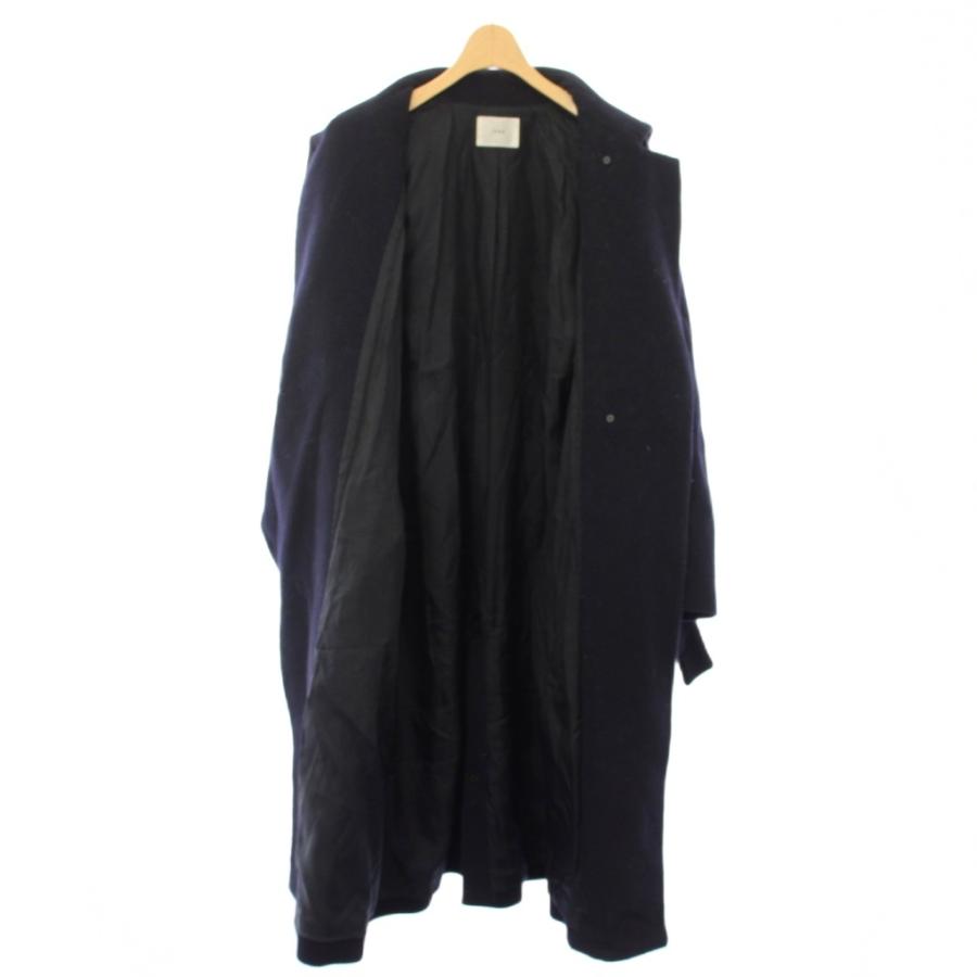 イエナ IENA 21AW ウールベルテッドコート アウター ロング 34 紺 